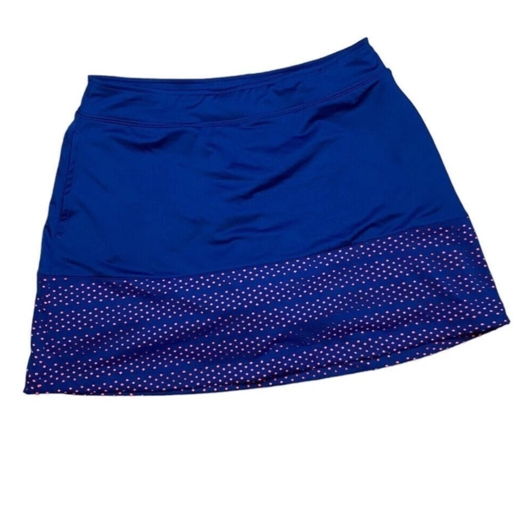 Lady Hagen Blue Mini Skort with Polka Dot Hem